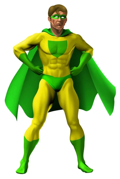 Superhéroe Traje Verde — Vector de stock