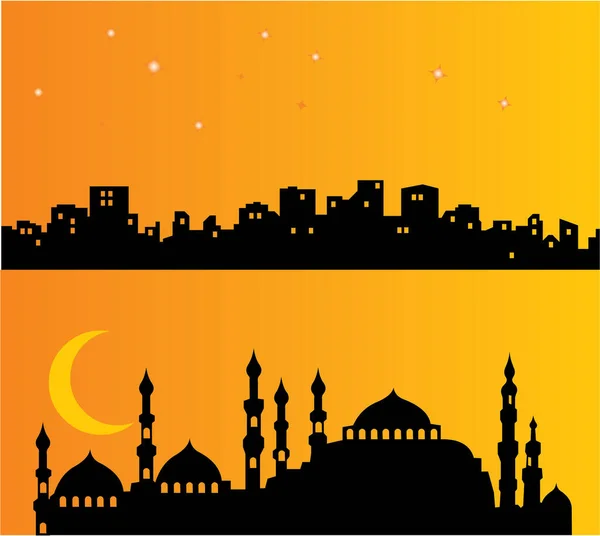 Ramadan Kareem Achtergrond Met Maan — Stockvector
