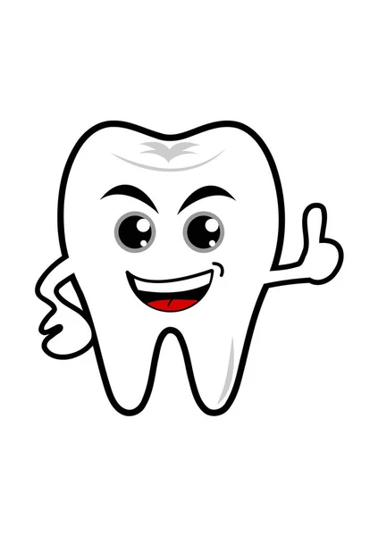 Tooth Character Cartoon Design — Stock Vector