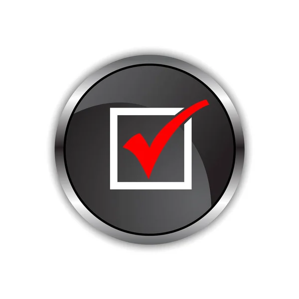 Marca Verificación Icono Botón Vector — Vector de stock