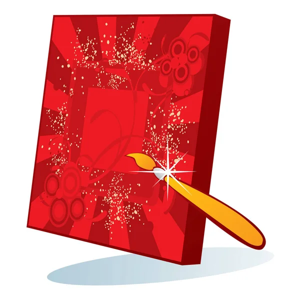赤い板 ベクトル イラストの簡単な設計が付いているギフト カード — ストックベクタ