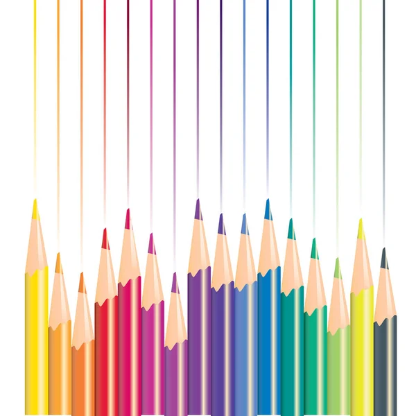 Vector Illustration Colorful Pencils Background — Stock Vector