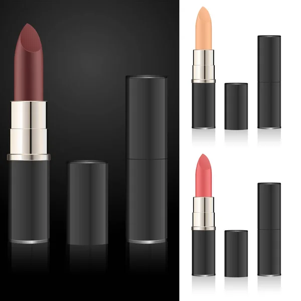 Set Cosmetic Lipsticks Vector Illustration — Stock Vector
