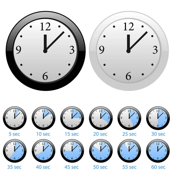 Conjunto Diferentes Relojes Ilustración Vectorial — Archivo Imágenes Vectoriales
