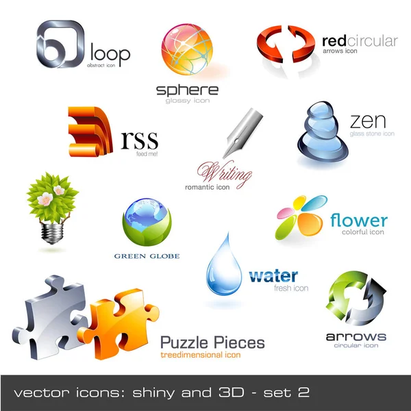 Set Von Vektorsymbolen Für Unternehmens Und Firmenlogos — Stockvektor