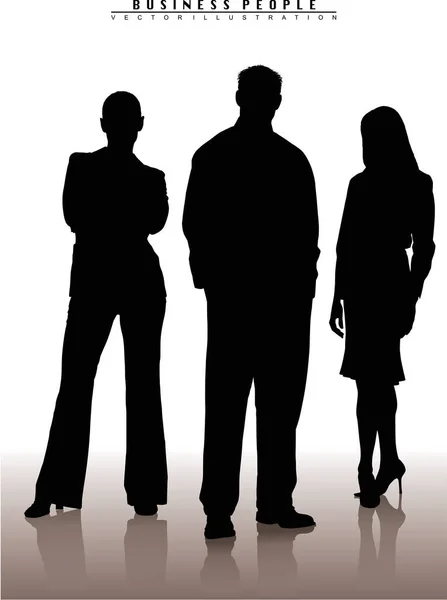 Business People Silhouettes Vector Illustration — Stock Vector