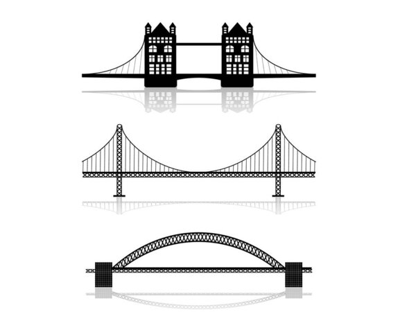set of four different landmarks of london. vector illustration