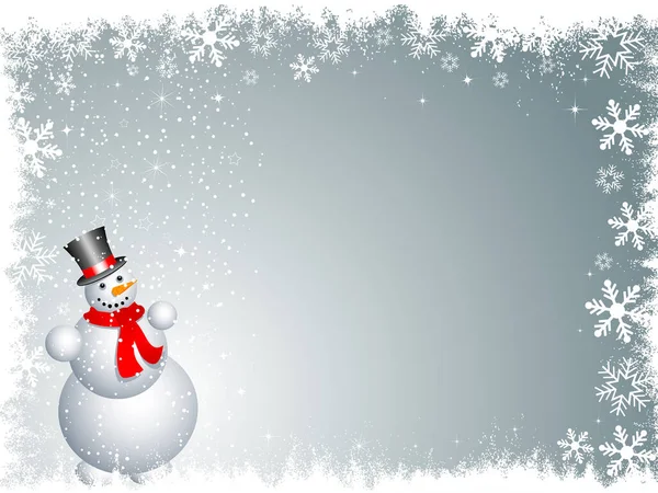 Sneeuwpop Kerst Achtergrond Vector Illustratie — Stockvector