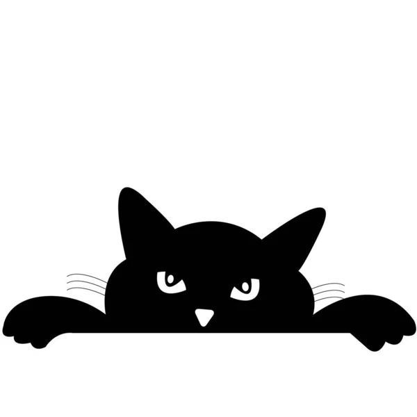 Vecteur Chat Noir Sur Fond Blanc — Image vectorielle