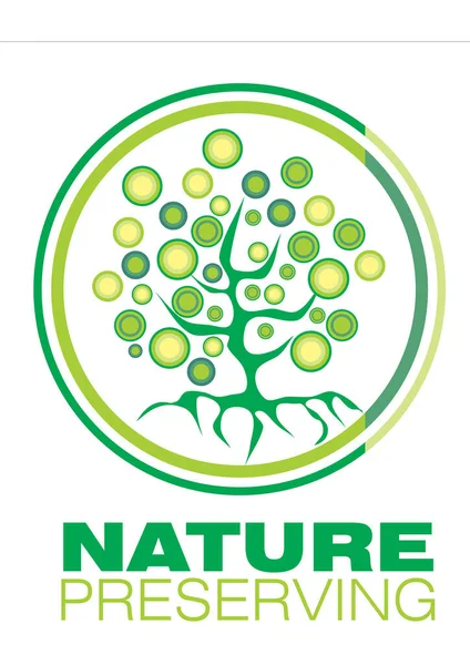 Doğal Ağaç Logosu Şablon Vektörü — Stok Vektör