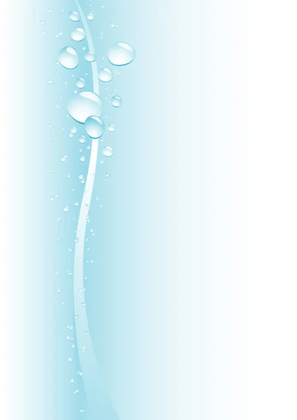 Vatten Droppar Med Blå Vågor Bakgrund — Stock vektor