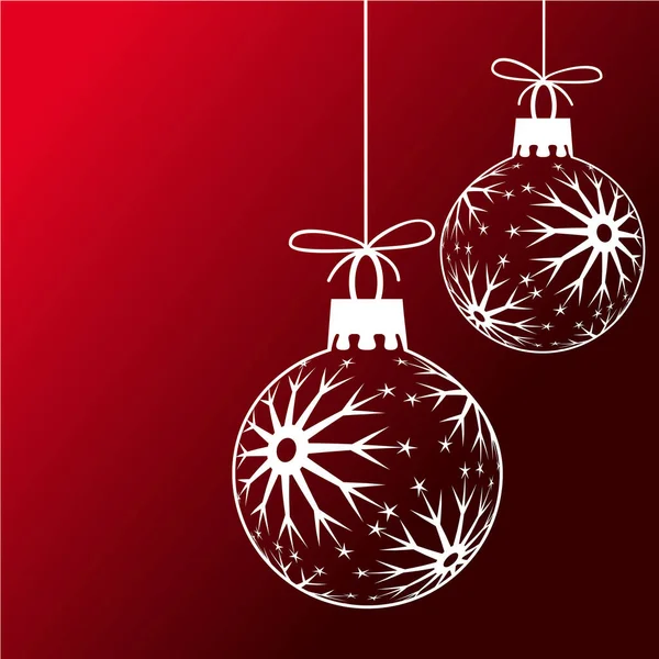 Carte Noël Boule Rouge Avec Arbre Noël — Image vectorielle