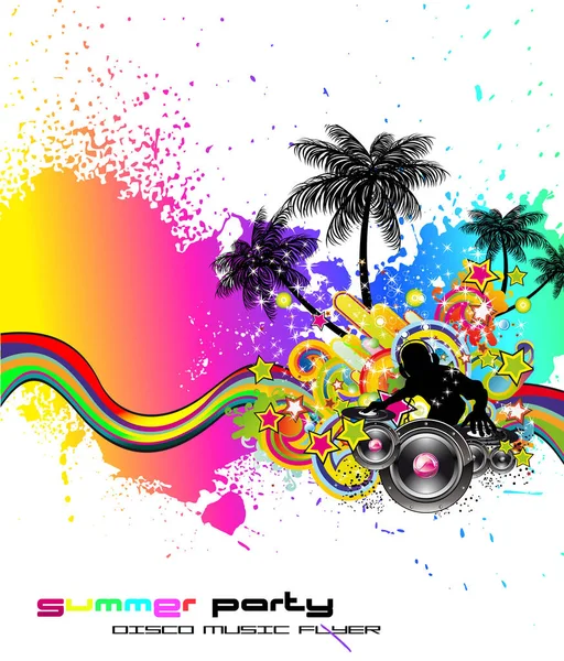 Vector Party Flyer Design Disco Party Elements — Stock Vector