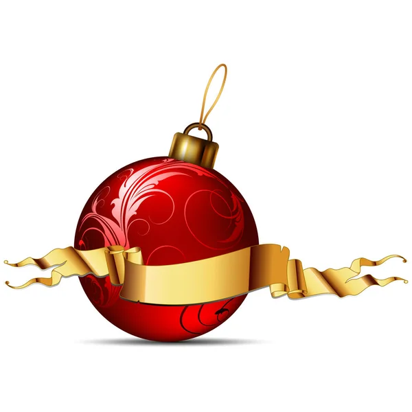 Christmas Decoration Ball Ribbon — Stock Vector