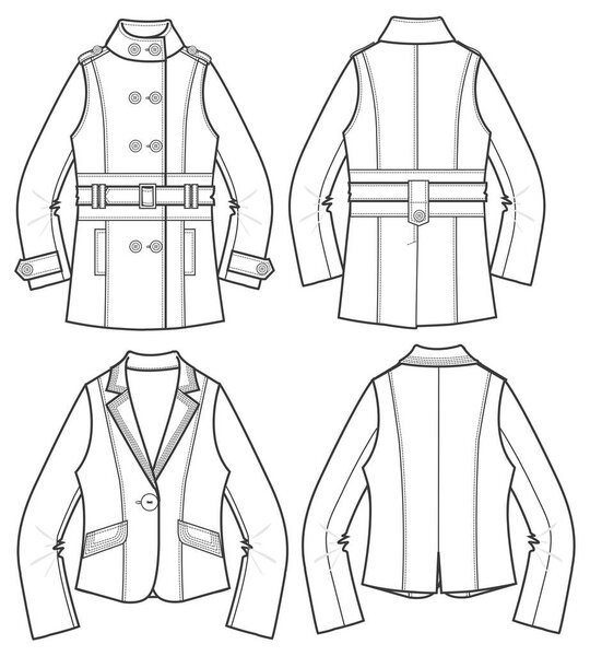 набор пиджака и жилета. sketch.