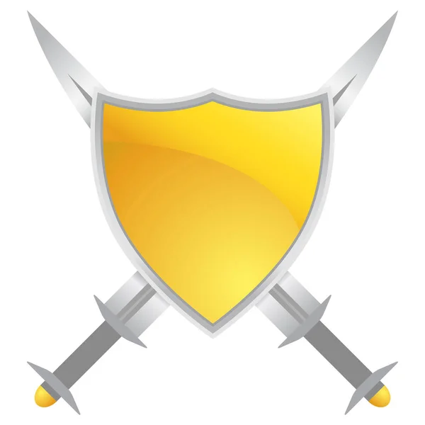 Escudo Com Espadas Ilustração Vetorial — Vetor de Stock