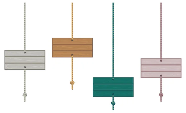 Ensemble Vectoriel Panneaux Bois — Image vectorielle