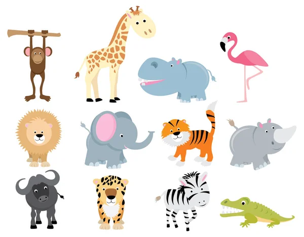 Serie Simpatici Animali Illustrazione Vettoriale — Vettoriale Stock