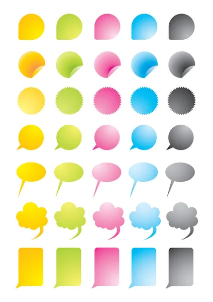 Colorful Speech Bubbles White Background — Stock Vector