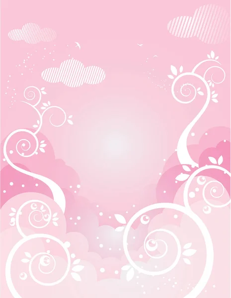 Wektor Ilustracja Romantyczna Karta Różowym Kwiatowym Tle — Wektor stockowy