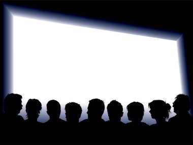 Beyaz bir arka plan üzerinde insanların siluet vektör.