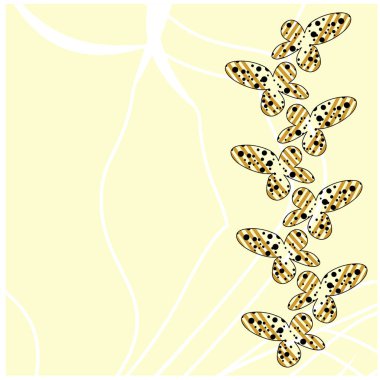 Soyut kelebekli kusursuz desen, vektör illüstrasyonu