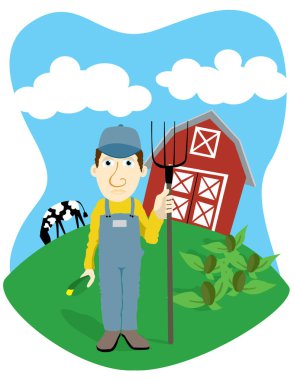 Tarlada duran çiftçi