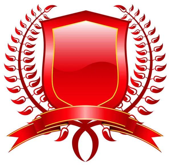 Corona Laurel Rojo Oro — Vector de stock