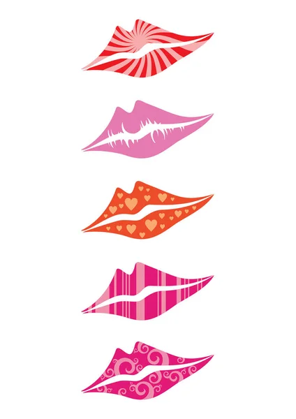 Lippen Gezet Met Roze Lippen — Stockvector