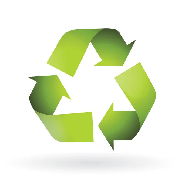 Recycling Zeichen Symbol Auf Weißem Hintergrund — Stockvektor