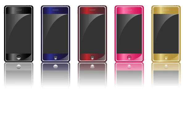 Illustration Vectorielle Téléphone Brillant Coloré — Image vectorielle