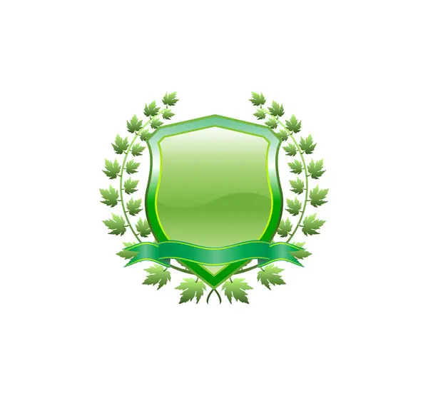 Ícone Coroa Louro Verde Ilustração Vetorial — Vetor de Stock