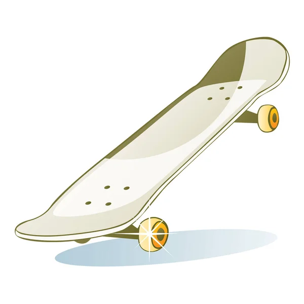 Skateboard Εικονογράφηση Διάνυσμα Λευκό Φόντο — Διανυσματικό Αρχείο