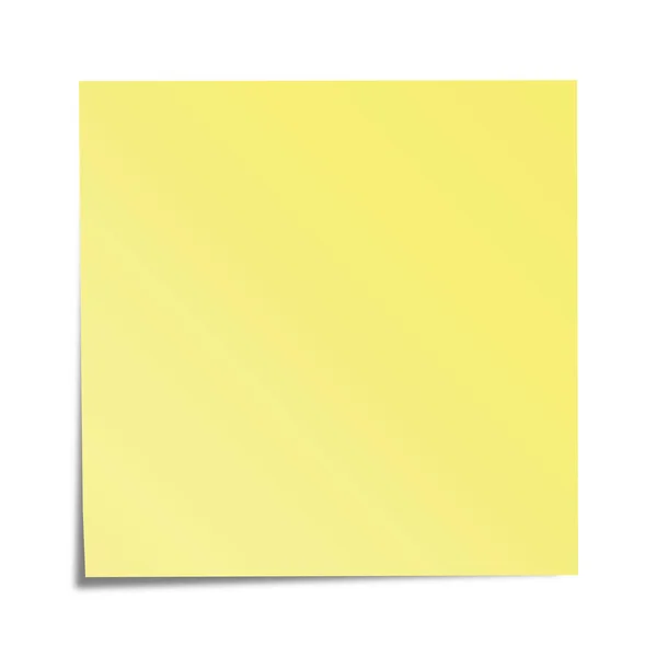 影が付いている黄色い粘着性があるノート ベクトルイラスト — ストックベクタ