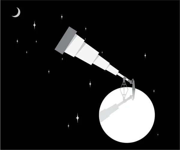 Ilustración Luna Satélite — Vector de stock
