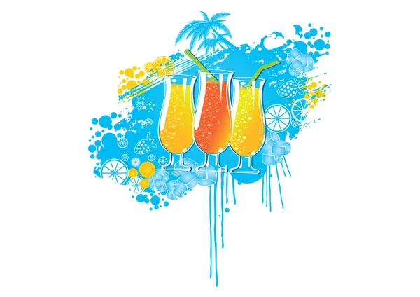 Ikona Letnich Koktajli Plażowych — Wektor stockowy