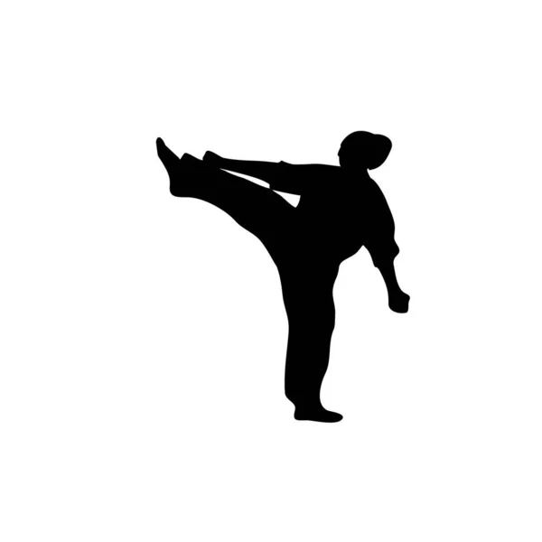 Silhouette Karate Kampfkunst — Stockvektor