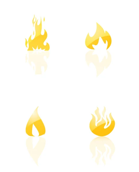 Flammes Feu Illustration Vectorielle — Image vectorielle