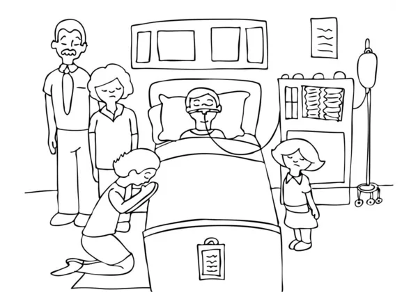 Nemocniční Kreslený Vektor Ilustrace — Stockový vektor