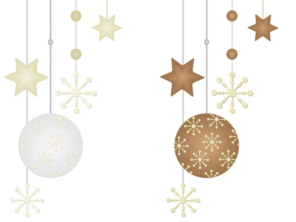 Χριστουγεννιάτικες Μπάλες Και Αστέρια — Διανυσματικό Αρχείο