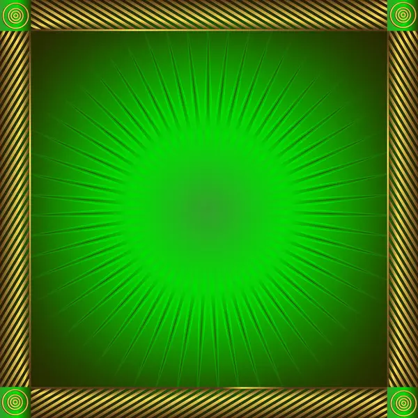 円と星とのベクトル緑の背景 — ストックベクタ
