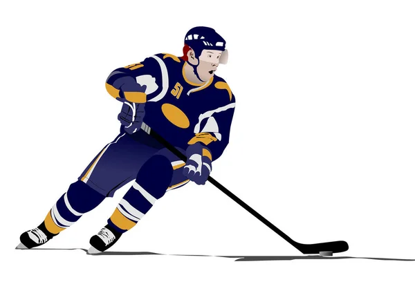 Hielo Jugador Hockey Vector Ilustración — Vector de stock
