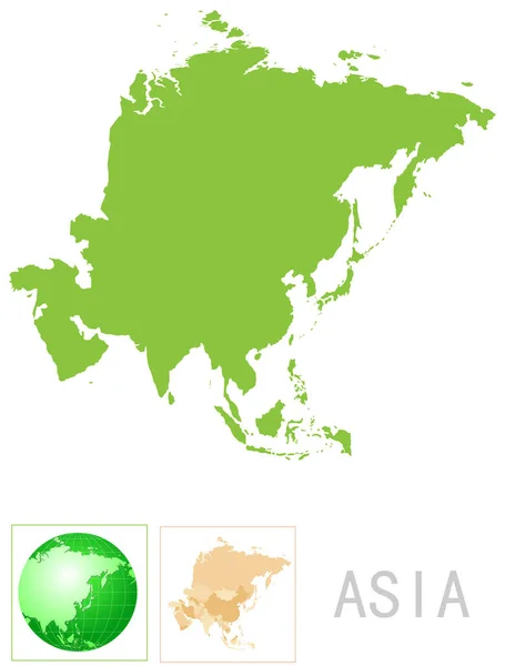 Vektor Illustration Världskartan Med Grön Och Vit Färg Asien — Stock vektor