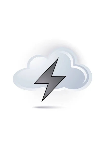 Isolierte Blitz Ikone Mit Einem Wolkenzeichen — Stockvektor