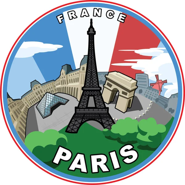 Tour Paris Drapeau National Paris France — Image vectorielle