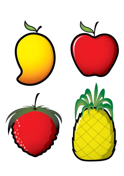 Vörös Almákból Álló Készlet Vektor Illusztráció — Stock Vector
