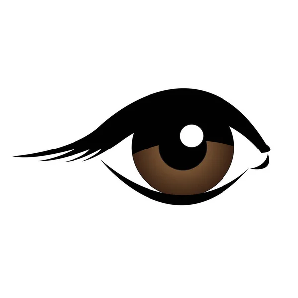 Kvinnlig Ögonikon Platt Illustration Mänskliga Ögon Vektor Ikon För Webben — Stock vektor