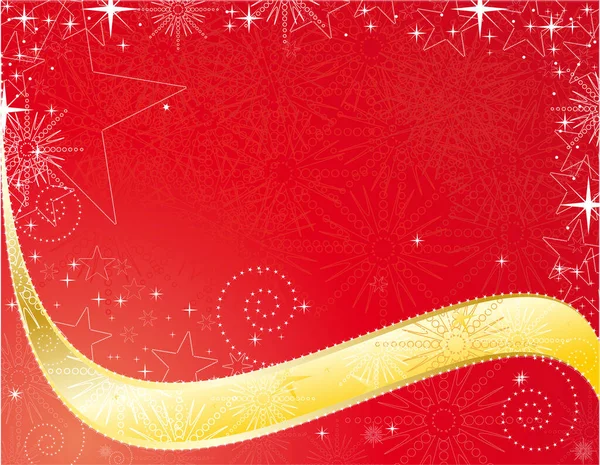 Fond Noël Avec Étoiles Dorées Flocons Neige Illustration Vectorielle — Image vectorielle