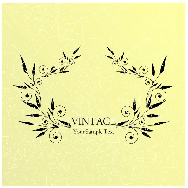 Quadro Vintage Elegante Com Ornamento Floral Ilustração Vetorial Para Projeto — Vetor de Stock