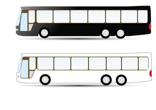 Çift Katlı Otobüs Seti — Stok Vektör